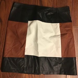 Leather mini skirt